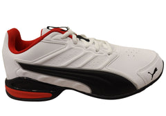 Puma Electro SL Mens Comfortable Lace Up Shoes White Black Red