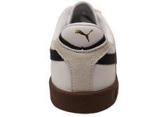 Puma Club II Era Mens Leather Lace Up Casual Shoes White Black