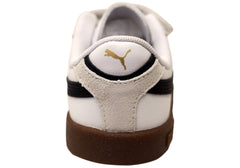 Puma Club II Era V PS Kids Adjustable Strap Sneakers White Black