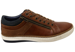 Wild Rhino Whistle Mens Comfortable Leather Lace Up Casual Shoes