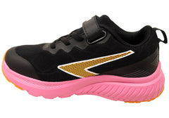 Sfida Switch Kids Girls Adjustable Strap Athletic Shoes Black Pink