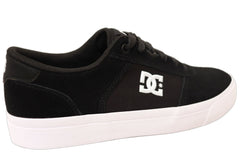 DC Shoes Mens Comfortable Teknic Leather Lace Up Shoes Black White