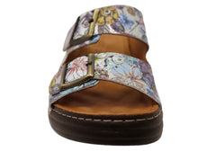 Orizonte Dahliacomfort Womens Comfort European Leather Slides Sandals