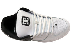 DC Shoes Mens DC Command Comfortable Leather Shoes White Black