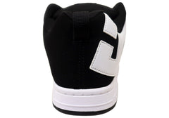 DC Shoes Mens Court Graffik Comfortable Leather Lace Up Shoes Black White