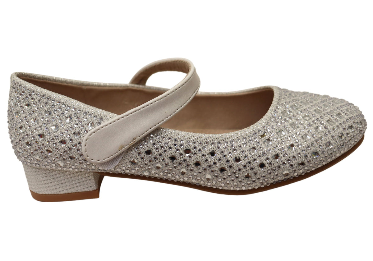 Grosby Ramona Glitter Girls Kids Mary Jane Formal Dress Shoes