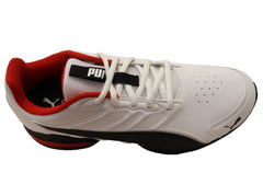 Puma Electro SL Mens Comfortable Lace Up Shoes White Black Red