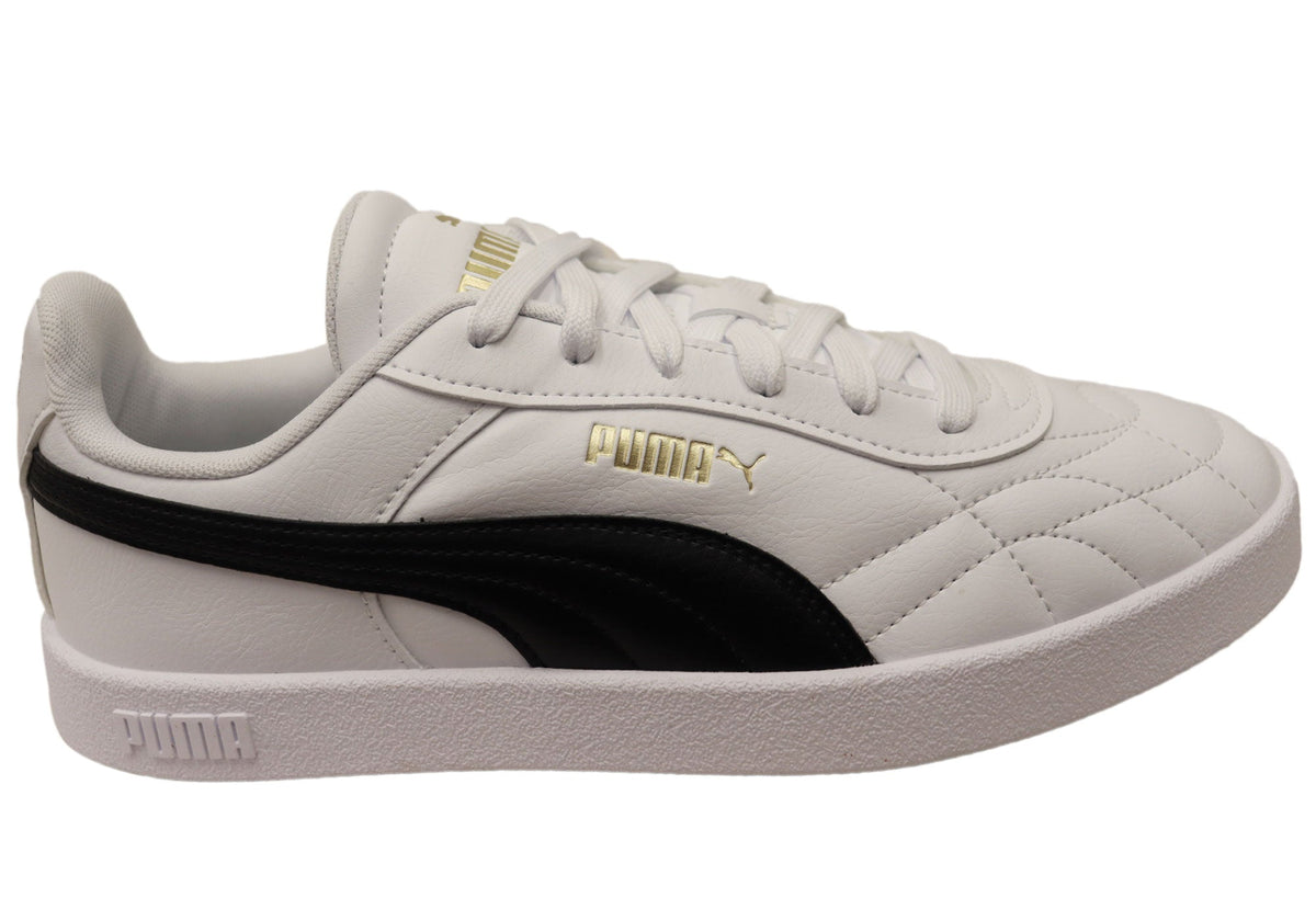 Puma Club II Indoor Mens Comfortable Lace Up Shoes White Black