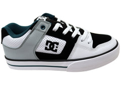 DC Shoes Mens Comfortable Leather Pure Lace Up Shoes New Teal White
