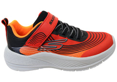 Skechers Boys Kids Microspec Advance Comfortable Shoes Red Black