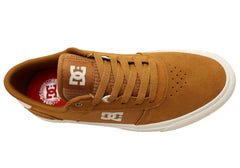 DC Shoes Mens Comfortable Teknic S Leather Lace Up Shoes Tan