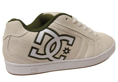 DC Shoes Mens Comfortable Leather Net SE Shoes Off White Green