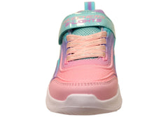 Skechers Kids Infants Girls S Lights Sola Glow Color Breeze Shoes Aqua Pink