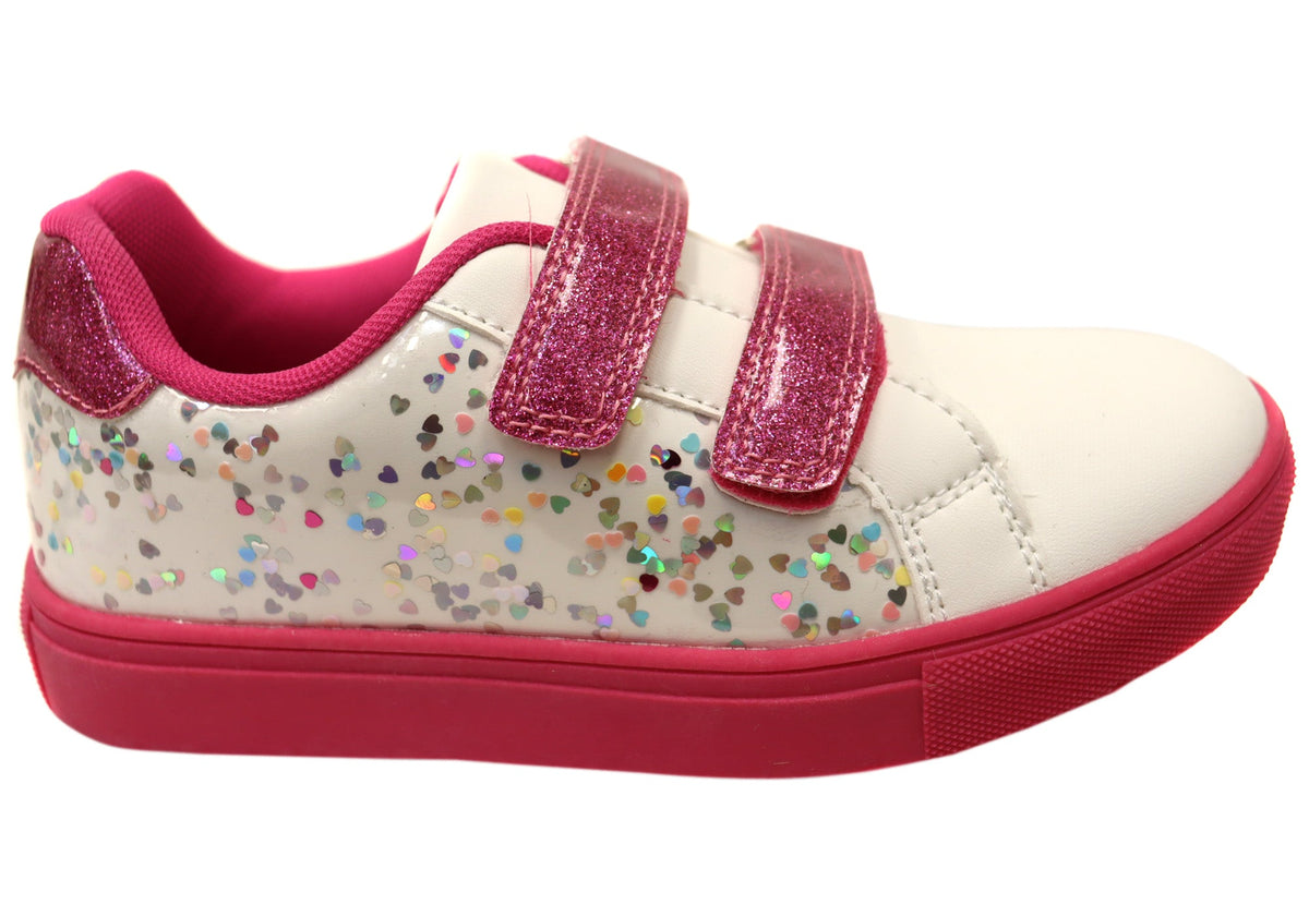 Grosby Glitz Kids Comfortable Adjustable Strap Girls Shoes