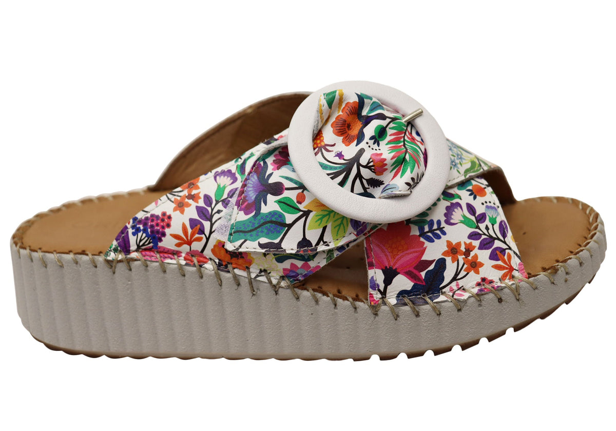 Orizonte Noblenest Womens Comfortable European Leather Slides Sandals
