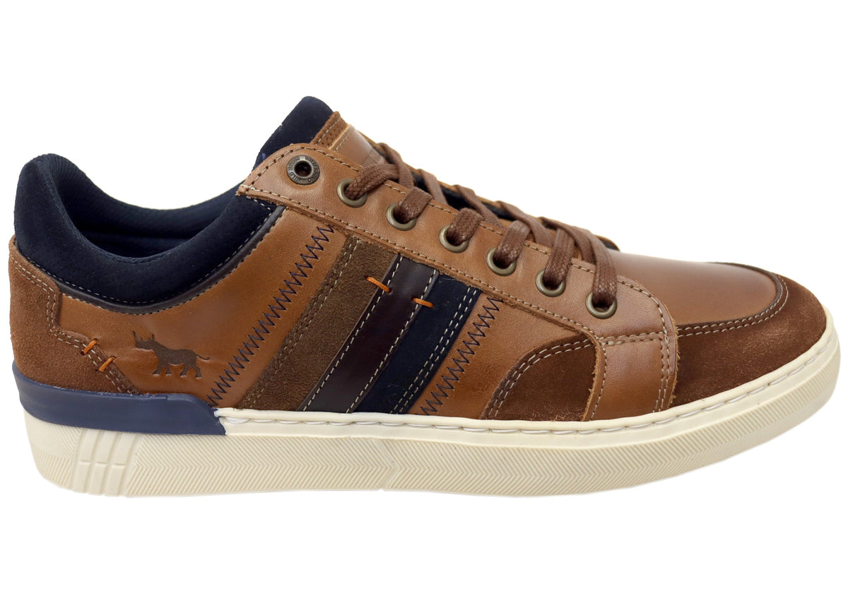 Wild Rhino Blast Mens Comfortable Leather Lace Up Casual Shoes